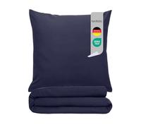 Komfortec Literie Premium Super Douce 2 pièces Housse de Couette 155x220 cm + taies d'oreiller 80x80 cm, 100% Microfibre brossée, Bleu