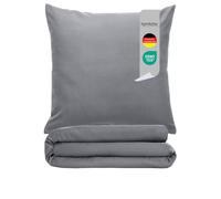 Komfortec Literie Premium Super Douce 2 pièces Housse de Couette 155x220 cm + taies d'oreiller 80x80 cm, 100% Microfibre brossée, Gris