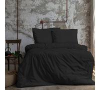 Komfortec Literie Super Soft Premium Housse de Couette 2 Parties 140x200 cm + taie d'oreiller 80x80 cm, 100% Microfibre brossée, Noir