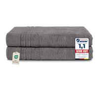 Komfortec 2 Serviettes de Sauna 70x200 & 80x200 (Gris Anthracite, 80x200 cm)