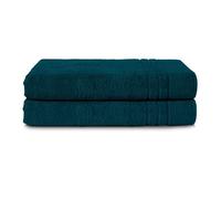 Komfortec Lot de 2 Serviettes de Sauna & Serviette Table de Massage, 100% Coton,470 g/m², Doux Et Absorbant, Séchage Rapide, Taille 70x200 cm, Petrole, (2er-70x200-petrol)