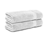 Komfortec Lot de 2 Serviettes 50x100 cm, 100% Coton, Douces et Absorbantes, Serviettes de Toilette, Blanc