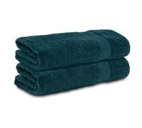 Komfortec Lot de 2 Serviettes 50x100 cm, 100% Coton, Douces et Absorbantes, Serviettes de Toilette, Petrol