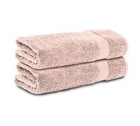 Komfortec Lot de 2 Serviettes pour Le Mains 100% Coton 470 g/m², éponge Douce, Grande Taille, Beige
