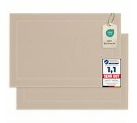 Komfortec Lot de 2 Tapis de Bain, en Tissu éponge, lavables, 800 g/m² et 100% Coton Absorbant et à séchage Rapide, Sable et Beige, 50 x 80 cm