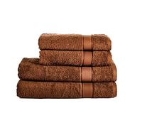 Komfortec Lot de 4 Serviettes 100% Coton, 2 Serviettes de Toilette 50 x 100 cm et 2 Serviettes de Bain 70 x 140 cm, éponge Douce, Marron Chocolat