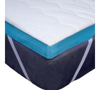 Komfortec Surmatelas 140 x 200 cm en Mousse à mémoire de Forme avec Gel, 7,5 cm de Haut, certifié Oeko-Tex, surmatelas Lavable, Housse en Aloe Vera