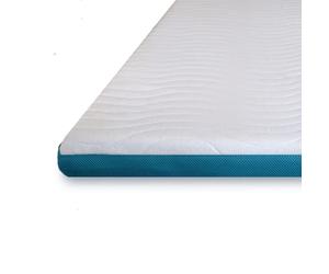 Komfortec Surmatelas 90 x 200 cm - Hauteur : 7,5 cm - en Mousse Visco-élastique - pour lit à sommier tapissier, Housse Lavable en Aloe Vera