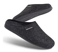 Komforty ® Chaussons unisexes, chaussons antidérapants pour l'intérieur et l'extérieur, chaussons chauds en feutre, chaussons d'hiver durables, semelle intérieure amovible, noir, 43 EU