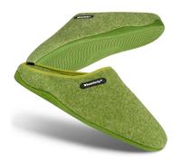 Komforty Pantoufles pour homme et femme - Antidérapantes - Pour l'intérieur et l'extérieur - Unisexe - Chaudes - En laine, vert olive, 39 EU