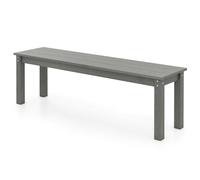 KOMFOTTEU Banc de Jardin en HDPE, Banc de Parc pour 2-3 Personnes, Charge de 340 kg, Bancs d'Extérieur, Conception en Lamelles, 140 x 35 x 45 cm, Surface Effet Bois, pour Terrasse, Cour (Gris)