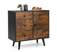 KOMFOTTEU Buffet de Cuisine, Style Industriel, Armoire latérale avec 3 Tiroirs & 2 Casiers à Porte, Meuble de Rangement, Étagère Réglable, pour Salon, Cusine, Salle à Manger, 73 x 40 x 76,5 cm