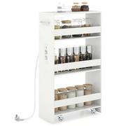 KOMFOTTEU Chariot Rangement, Station Recharg, Blanc, 47,5x20x80,5cm