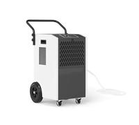 KOMFOTTEU Déshumidificateur d'Air Électrique Professionnel, 73L/Jour, Déshumidificateur Mobile, Minuterie 24H, Déhumidifier pour Pièces jusqu'à 695m³, pour Garages, Cave, Sous-sol, Maison (Blanc)