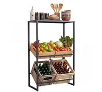 KOMFOTTEU Étagère Boissons, 3 Niveaux, Charge 170KG (69,5 x 32 x 112 cm)