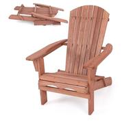 KOMFOTTEU Fauteuil Adirondack, Bois d’Acacia, Chaise de Jardin Pliable, Charge de 180 kg, Design Ergonomique, Chaise de feu de Camp, Sièges en Terrasse avec Dossier et Accoudoirs (Lot de 1, Naturel)
