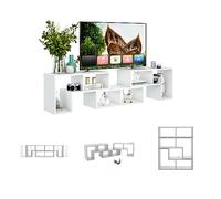KOMFOTTEU Meuble TV, Combination Libre 3 PCS, pour TV 65″, Blanc