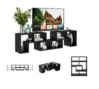 KOMFOTTEU Meuble TV, Combination Libre 3 PCS, pour TV 65″, Noir