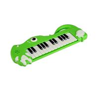 KOMFOTTEU Piano Numérique 25 Touches avec Musique Intégrée et Lumière, Clavier Électroniques pour Enfant de 3 Ans+, Piano Électronique avec Poignée de Transport (Vert, Dinosaure)