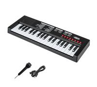 KOMFOTTEU Piano Numérique 37 Touches, 8 Rythmes, 8 Sonorités et 22 Démos, Clavier Électroniques pour Enfant de 3 Ans+, Piano Électronique en ABS avec Microphone (Noir)