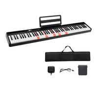 KOMFOTTEU Piano Numérique 88 Touches, 1000 Sons et Rythmes, 20 Chansons de Démonstration, Clavier Semi-Pondéré, Piano Électroniques avec Éclairage LED du Clavier, Sac de Rangement, USB/Bluetooth