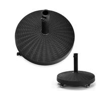 KOMFOTTEU Pied de parasol avec roulettes - Diamètre : 52 cm - Pour tige de parasol de 38 mm / 48 mm - Roulable - 23 kg - Noir