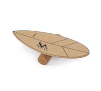 KOMFOTTEU Planche d'Équilibre avec Rouleau, Balance Board en Bois, Forme de Feuille, Charge de 100KG, Planche inclinée, Enfants & Adultes, idéale Fitness Yoga, Surf, Entraînement en Salle