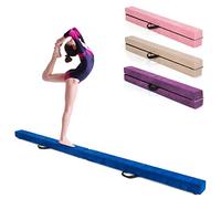 KOMFOTTEU Poutre d'Équilibre Pliable 210 cm, Poutre Gymnastique, Résistante à la Traction pour Enfants & Adultes, Charge jusqu'à 70 kg, Emballage en Velours, Entraînement de Gymnastique (Bleu)