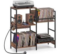 KOMFOTTEU Support de Disque Vinyle, 200 Albums, Prise intégrée, Industriel