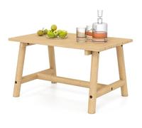 KOMFOTTEU Table de Jardin en Bois Massif, Table Basse Rectangulaire, Charge de 125 KG, Tables à Manger d’Extérieur, Plateau à Lattes, pour Balcon, Terrasse, Patio, Cour, 90 x 55 x 50 cm (Naturel)