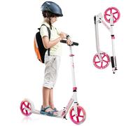 KOMFOTTEU Trottinette Enfant Pliable, roulettes Lumineuses avec Frein | Scooter pour Enfants plus de 3 Ans, Sangle de Transport, Guidon réglable, Charge de 110 kg, Mantinette à 2 Roulettes lumineus