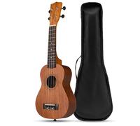 KOMFOTTEU Ukulélé en Bois d'Acajou de 21" avec Concert avec Sac de Transport & Bandoulière réglable, Ukulele Concert avec Médiator et 4 Cordes rechange, Instruments de Musique pour Adultes et Enfants