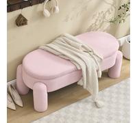 KOMHTOM Banc de Rangement Polyvalent, Banc Chaussures, Design Minimaliste, pour Chambre à Coucher, Vestiaire, Entrée et Salon, 112x43x43cm (Rose)