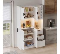 KOMHTOM Buffet de Cuisine Blanc 105 x 40 x 180 cm en MDF
