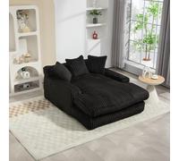 KOMHTOM Canapé-lit Moderne, Canapé Sol pour Les Paresseux, avec 3 Coussins, sans Installation, Idéal pour Chambre, Salon ou cinéma Maison (Noir)