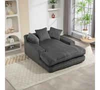 KOMHTOM Canapé-lit Moderne, Canapé Sol pour Les Paresseux, avec 3 Coussins, sans Installation, Idéal pour Chambre, Salon ou cinéma Maison (Gris foncé)