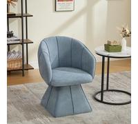 KOMHTOM Fauteuil Cabriolet Pivotant Chaise de Bureau Ergonomique avec Dossier Haut et Poche de Rangement Chenille Bleu (Bleu Denim)