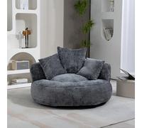 KOMHTOM Gros Pouf Canapé, Pouf Fauteuil Canapé pour Les Paresseux, avec 3 Coussins, sans Installation, Idéal pour Chambre, Salon ou cinéma Maison (Gris)