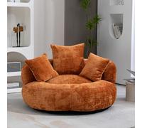 KOMHTOM Gros Pouf Canapé, Pouf Fauteuil Canapé pour Les Paresseux, avec 3 Coussins, sans Installation, Idéal pour Chambre, Salon ou cinéma Maison (Orange)