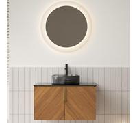 KOMHTOM Meuble de Salle de Bain avec Lavabo -Contreplaqué - 76x50x40cm Armoire de Rangement en Bois (Hors Robinet) (Marron-C)