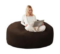 KOMHTOM Pouf Canapé Chaise en Rembourré, 90 x 90 x 50 cm Fauteuil de Lecture, Canapé Moderne pour Salon et Chambre à Coucher (Marron)