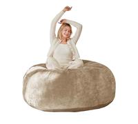 KOMHTOM Pouf Canapé Chaise en Rembourré, 90 x 90 x 50 cm Fauteuil de Lecture, Canapé Moderne pour Salon et Chambre à Coucher (Beige)