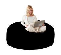 KOMHTOM Pouf Canapé Chaise en Rembourré, 90 x 90 x 50 cm Fauteuil de Lecture, Canapé Moderne pour Salon et Chambre à Coucher (Noir)