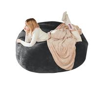 KOMHTOM Pouf Canapé Chaise en Rembourré, 90 x 90 x 50 cm Fauteuil de Lecture, Canapé Moderne pour Salon et Chambre à Coucher (Gris)