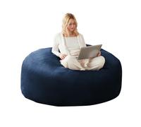 KOMHTOM Pouf Canapé Chaise en Rembourré, 90 x 90 x 50 cm Fauteuil de Lecture, Canapé Moderne pour Salon et Chambre à Coucher (Bleu)