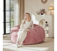 KOMHTOM Pouf Canapé Chaise en Rembourré, 90 x 90 x 50 cm Fauteuil de Lecture, Canapé Moderne pour Salon et Chambre à Coucher (Rose)