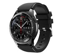 KOMI Bracelet de rechange en silicone souple compatible avec Samsung Galaxy Watch 46 mm/Gear S3 Frontier Classic, 22 mm (noir)