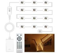 KOMIGANLED Détecteur de mouvement intelligent avec capteur de lumière du jour, éclairage d'escalier LED KMG-25, 6 modes d'éclairage à intensité variable, température de couleur réglable 3000 K-6000 K