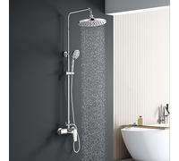 KOMIRO Colonne de Douche avec Mitigeur Mécanique, Ensemble de Douche Réglable en Hauteur, Mitigeur Douche Set, Chromé, Rond