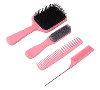 Komkam Set, Anti-Slip Handle Massage Massage Smvelp 4PCS Brosse de Cheveux pour Ménage pour le Salon de Coiffure (en boîte)